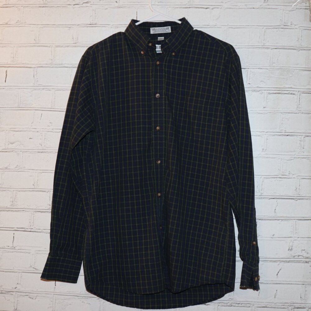 💙💚 RBM Wrinkle-Free Plaid Shirt · 15½ / 34–35